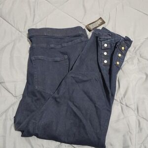 d&co Denim & Company Jeans Women's Plus Petite 20WP‎ 39x25 High Rise Crop Blue